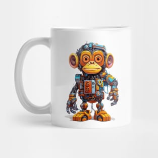 Cartoon monkey robots. T-Shirt, Sticker. Mug